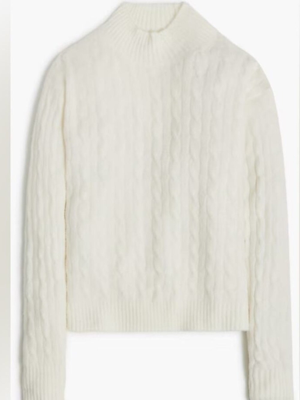 J. Crew Cream Cable-Knit Turtleneck Sweater
